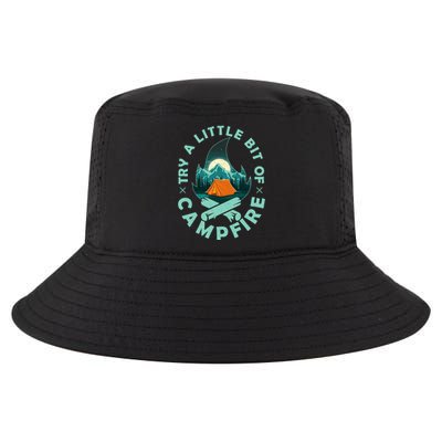 Try A Little Bit Of Campfire Camping Lover Cool Comfort Performance Bucket Hat