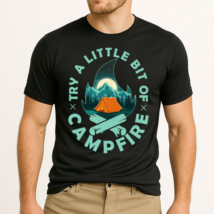 Try A Little Bit Of Campfire Camping Lover Performance Shirt