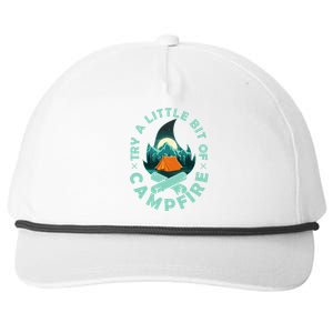 Try A Little Bit Of Campfire Camping Lover Snapback Five-Panel Rope Hat