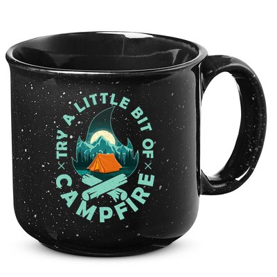 Try A Little Bit Of Campfire Camping Lover 15oz Campfire Ceramic Mug