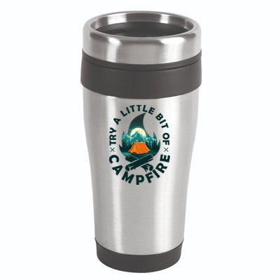Try A Little Bit Of Campfire Camping Lover 16oz Travel Tumbler