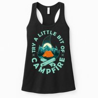 Try A Little Bit Of Campfire Camping Lover Womens Tank Top