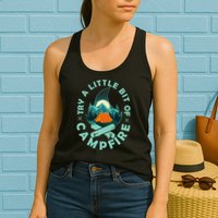 Try A Little Bit Of Campfire Camping Lover Womens Tank Top