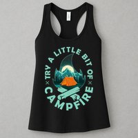 Try A Little Bit Of Campfire Camping Lover Womens Tank Top