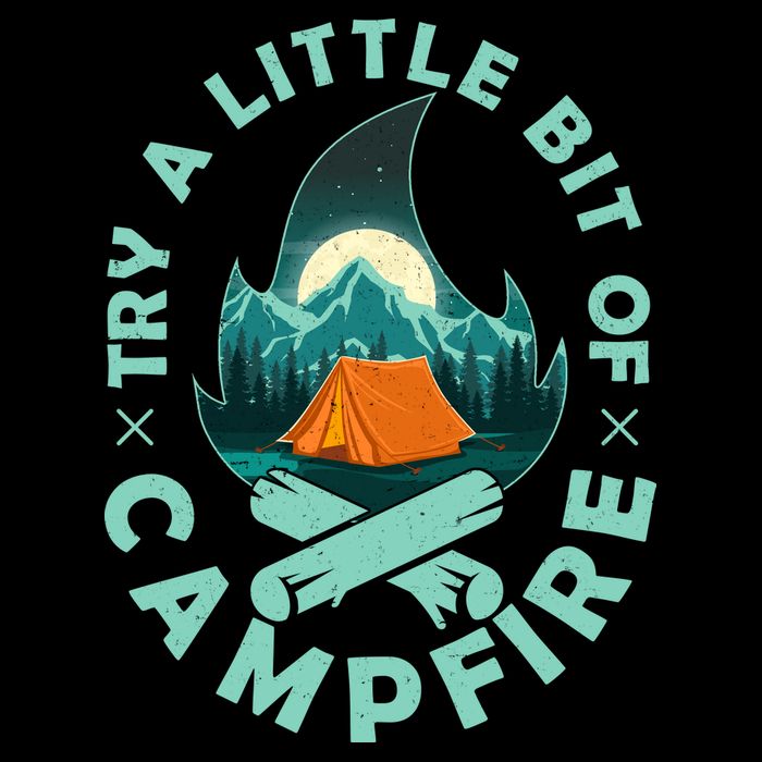 Try A Little Bit Of Campfire Camping Lover Womens Tank Top