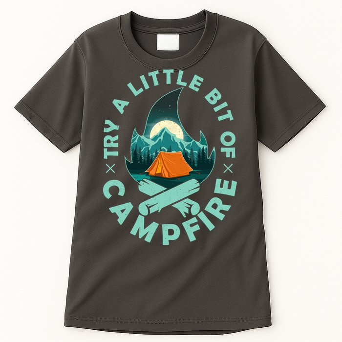 Try A Little Bit Of Campfire Camping Lover Tall T-Shirt