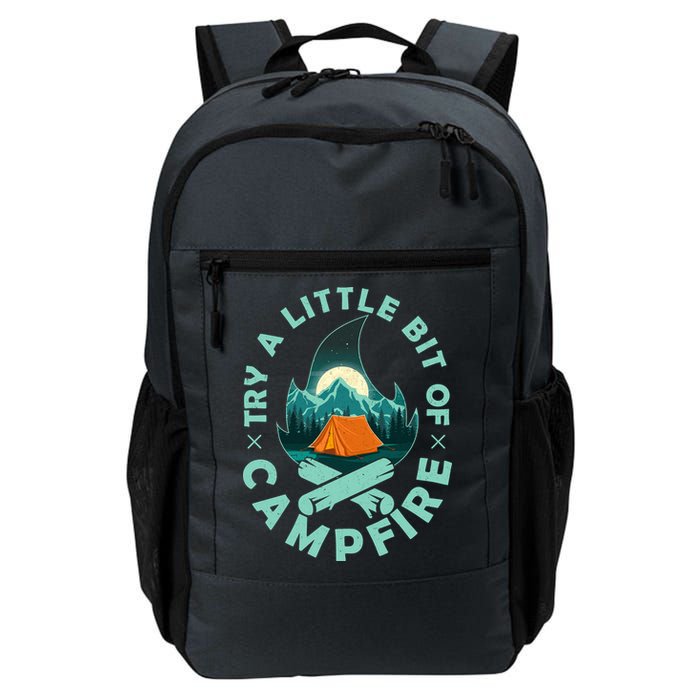 Try A Little Bit Of Campfire Camping Lover Backpack