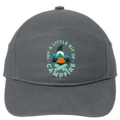 Try A Little Bit Of Campfire Camping Lover 7-Panel Snapback Hat