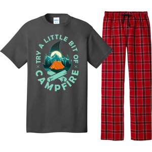 Try A Little Bit Of Campfire Camping Lover Pajama Set