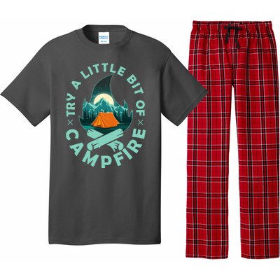 Try A Little Bit Of Campfire Camping Lover Pajama Set