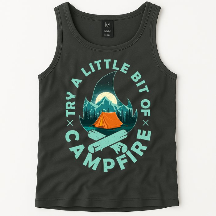 Try A Little Bit Of Campfire Camping Lover Tank Top