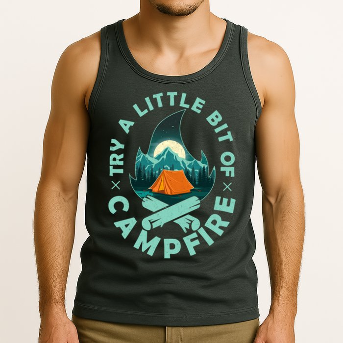 Try A Little Bit Of Campfire Camping Lover Tank Top