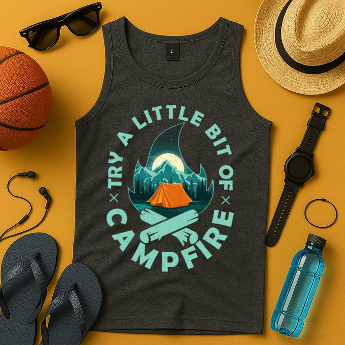Try A Little Bit Of Campfire Camping Lover Tank Top