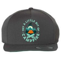 Try A Little Bit Of Campfire Camping Lover Wool Snapback Cap