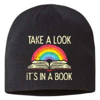 Take A Look Its In A Book Vintage Reading Bookworm Librarian Sustainable Beanie