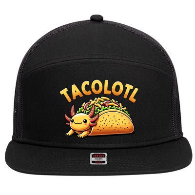 Taco Axolotl Lover Tacolotl Cute Mexican Axolotl 7 Panel Mesh Trucker Snapback Hat