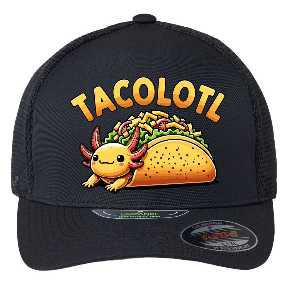 Taco Axolotl Lover Tacolotl Cute Mexican Axolotl Flexfit Unipanel Trucker Cap