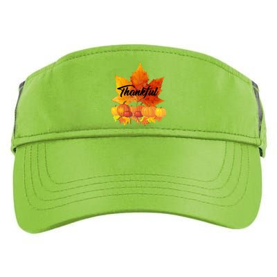 Thankful Autumn Leaves Thanksgiving Fall Adult Drive Performance Visor