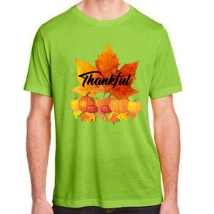 Thankful Autumn Leaves Thanksgiving Fall Adult ChromaSoft Performance T-Shirt