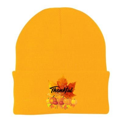 Thankful Autumn Leaves Thanksgiving Fall Knit Cap Winter Beanie