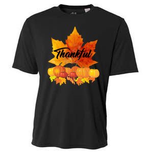 Thankful Autumn Leaves Thanksgiving Fall Cooling Performance Crew T-Shirt