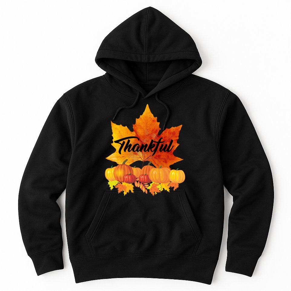 Thankful Autumn Leaves Thanksgiving Fall Hoodie