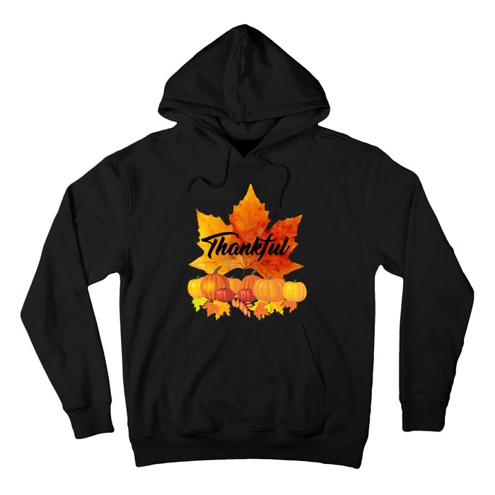 Thankful Autumn Leaves Thanksgiving Fall Hoodie