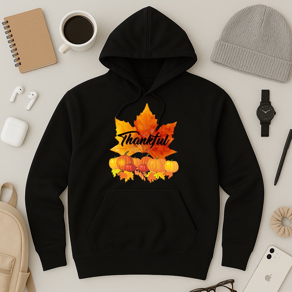 Thankful Autumn Leaves Thanksgiving Fall Hoodie