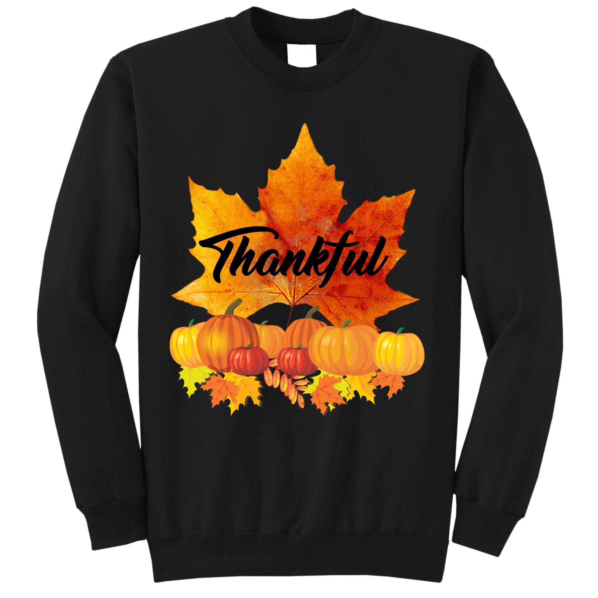 Thankful Autumn Leaves Thanksgiving Fall Sweatshirt