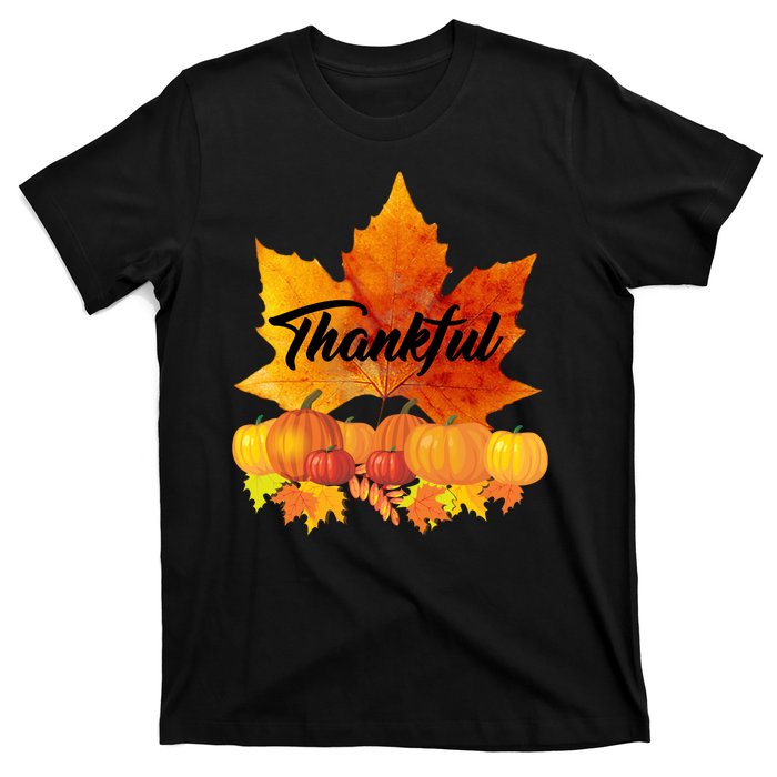 Thankful Autumn Leaves Thanksgiving Fall T-Shirt