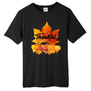 Thankful Autumn Leaves Thanksgiving Fall Tall Fusion ChromaSoft Performance T-Shirt