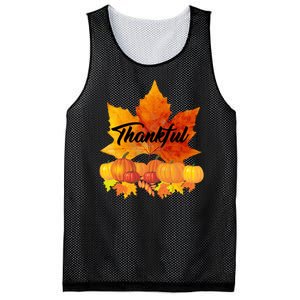 Thankful Autumn Leaves Thanksgiving Fall Mesh Reversible Basketball Jersey Tank