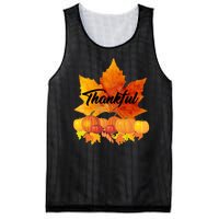 Thankful Autumn Leaves Thanksgiving Fall Mesh Reversible Basketball Jersey Tank