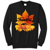 Thankful Autumn Leaves Thanksgiving Fall Tall Sweatshirt