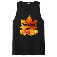 Thankful Autumn Leaves Thanksgiving Fall PosiCharge Competitor Tank