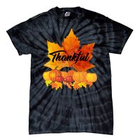 Thankful Autumn Leaves Thanksgiving Fall Tie-Dye T-Shirt