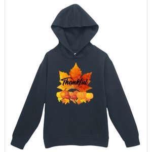 Thankful Autumn Leaves Thanksgiving Fall Urban Pullover Hoodie