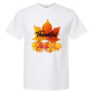 Thankful Autumn Leaves Thanksgiving Fall Garment-Dyed Heavyweight T-Shirt