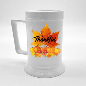 Thankful Autumn Leaves Thanksgiving Fall Beer Stein