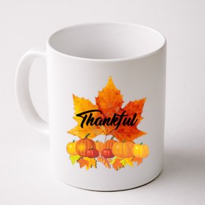 Thankful Autumn Leaves Thanksgiving Fall Coffee Mug