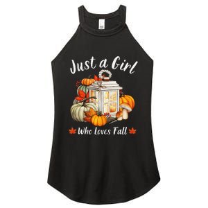 Thanksgiving Autumn Leaves Just A Girl Who Loves Fall Women's Perfect Tri Rocker Tank