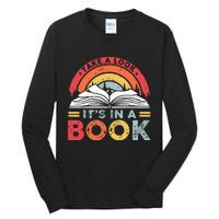 Take A Look Its In A Book Vintage Reading Bookworm Librarian Tall Long Sleeve T-Shirt