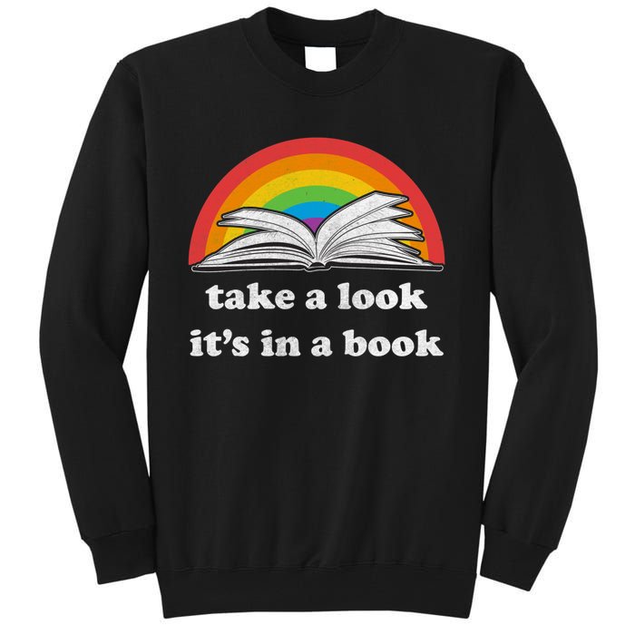 Take A Look Its In A Book Retro Inspired Reading Rainbow Tall Sweatshirt