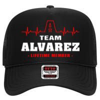 Team Alvarez lifetime member Proud Family Surname Alvarez High Crown Mesh Back Trucker Hat