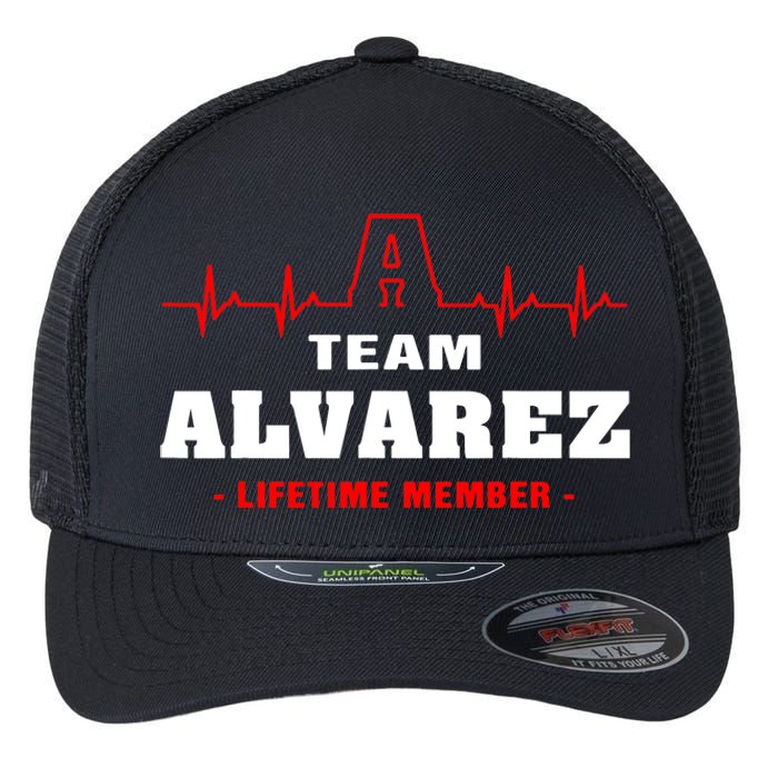 Team Alvarez lifetime member Proud Family Surname Alvarez Flexfit Unipanel Trucker Cap