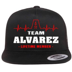 Team Alvarez lifetime member Proud Family Surname Alvarez Flat Bill Trucker Hat