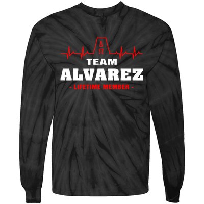 Team Alvarez lifetime member Proud Family Surname Alvarez Tie-Dye Long Sleeve Shirt