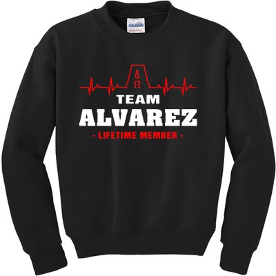 Team Alvarez lifetime member Proud Family Surname Alvarez Kids Sweatshirt