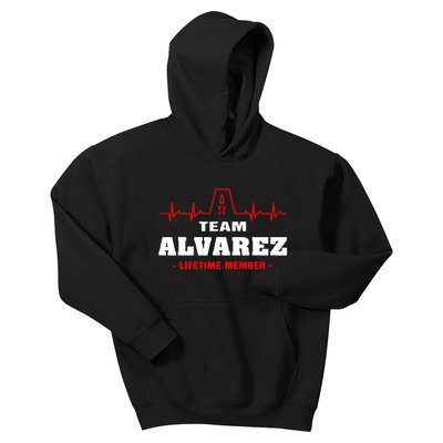 Team Alvarez lifetime member Proud Family Surname Alvarez Kids Hoodie