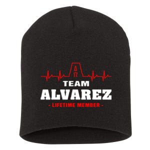 Team Alvarez lifetime member Proud Family Surname Alvarez Short Acrylic Beanie